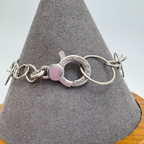 VTG Solid Sterling Silver 925 Round Link Chain Bracelet Size 7-8" Length - Picture 3 of 9